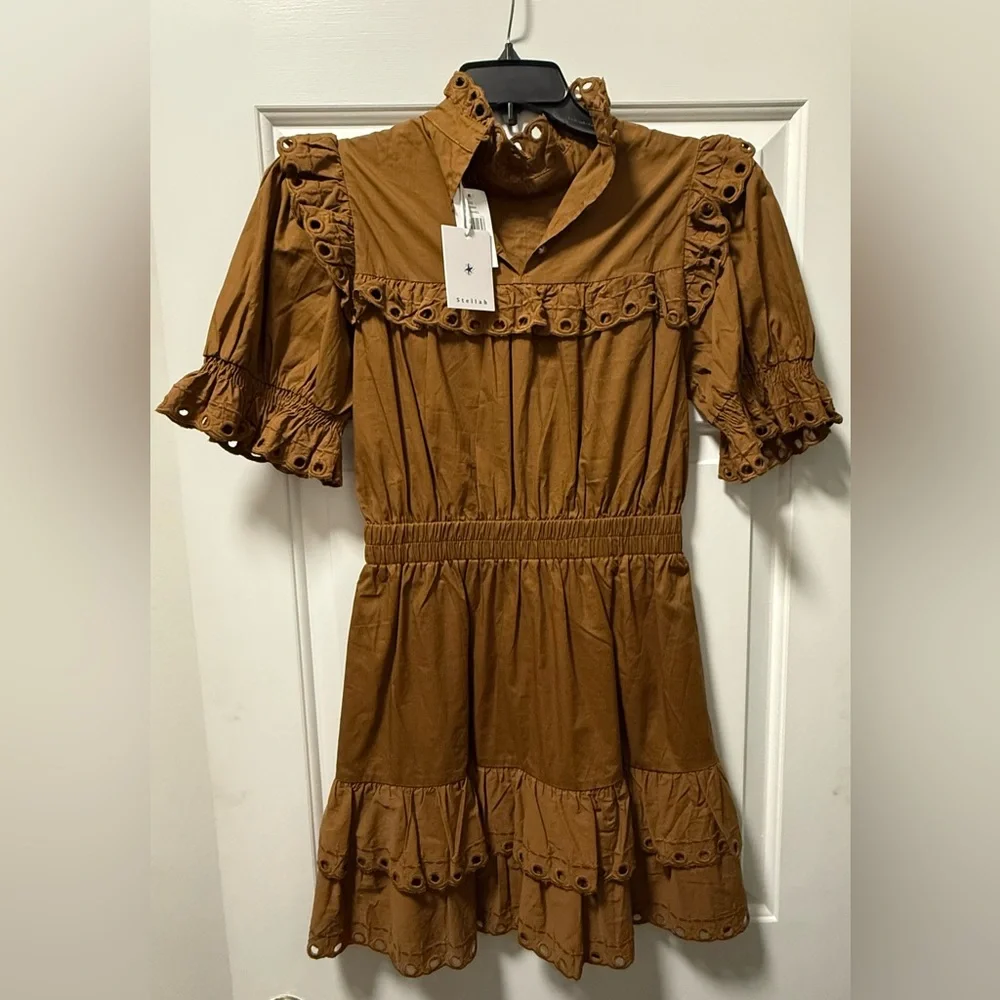 Stellah Brown Ruffled Dress - Picture 3 of 3